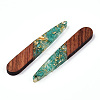 Transparent Resin & Walnut Wood Pendants X-RESI-N039-69B-2