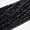 Faceted Rondelle Natural Black Spinel Bead Strands A-G-F289-42A-1