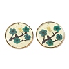 Plating Brass & Transparent Epoxy Resin & Dried Flower Pendants RE-CBAA153-06C-1