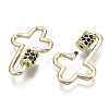 Brass Micro Pave Cubic Zirconia Screw Carabiner Lock Charms KK-R136-070A-NF-3