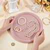 Round Wood Covered with Velvet Jewelry Display Trays for Earrings Rings Necklaces Bracelets ODIS-WH0043-178A-01-3