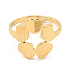 Ion Plating(IP) 201 Stainless Steel Flower Adjustable Ring for Women RJEW-F131-05G-2