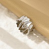 Heart 304 Stainless Steel Open Cuff Rings for Women RJEW-G338-19P-3