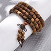 Wood Round Beads Wrap Bracelets LS-BJEW-U041-02A-1