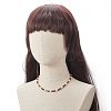 Natural Tiger Eye & Pearl & Crystal Rhinestone Beaded Necklace for Women NJEW-JN04209-03-3