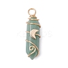 2Pcs 2 Styles Natural Green Aventurine Double Terminated Pointed Pendants PALLOY-JF03122-02-3