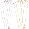 6Pcs 2 Colors 304 Stainless Steel Paperclip Chain Necklaces NJEW-SC0001-58B-1