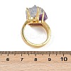 Nuggets Natural Amethyst & Aquamarine Open Cuff Rings RJEW-K286-12G-02-5