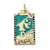 Brass Micro Pave Cubic Zirconia Pendants with Enamel KK-H458-03G-13-1