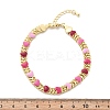 Heart Brass Enamel Link Chain Bracelets for Women BJEW-B125-04G-5