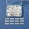 120Pcs 12 Styles Tibetan Style Alloy Rectangle Pendants FIND-FS0003-63-8