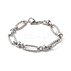 304 Stainless Steel Figaro Link Chain Bracelets for Women Men BJEW-F488-06P-2
