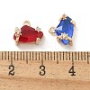 Brass Micro Pave Cubic Zirconia with Glass Charms KK-G517-08G-3