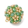 Electroplate Glass & Round Rocailles & Glass Pearl Beaded Pendants PALLOY-MZ00879-02-4