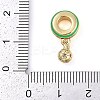 Rack Plating Brass Micro Pave Clear Cubic Zirconia European Dangle Charms KK-P287-22G-3