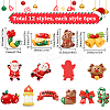 72Pcs 12 Styles Christmas Plastic Cabochons FIND-SC0011-30-2