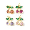 Brass Micro Pave Cubic Zirconia Pendants KK-Z101-06G-1