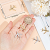 8Pcs 2 Colors Brass Micro Pave Cubic Zirconia Airliner Beads ZIRC-BBC0002-58-3