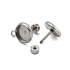 Tarnish Resistant 201 Stainless Steel Stud Earrings Findings STAS-K279-01B-P-1