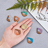 Transparent Resin & Walnut Wood Pendants RESI-CJ0001-74-4