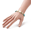 Synthetic Turquoise(Dyed) Starfish & Natural Shell & Glass Pearl Braided Bead Bracelet BJEW-TA00218-2