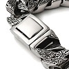 304 Stainless Steel Cuban Link Chain Bracelets for Women Men BJEW-Q341-06D-AS-3