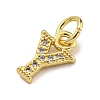 Initial Letter Brass with Cubic Zirconia Charms KK-Q814-26Y-G-2
