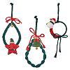 3Pcs 3 Style Christmas Theme Cotton Weave Pendant Decorations Sets HJEW-CF0001-12-1