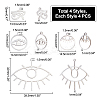16Pcs 4 Style 201 Stainless Steel Laser Cut Pendants STAS-UN0028-97-5