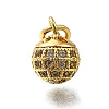 Brass Micro Pave Clear Cubic Zirconia Charms ZIRC-I070-084G-1
