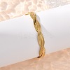 304 Stainless Steel Twist Rope Chain Bracelet for Men Women LS-BJEW-P284-02G-3