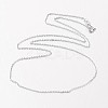 Electroplated Rhodium Plated Sterling Silver Cable Chain Necklaces X-NJEW-N0048-39-18-2