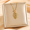 Brass Micro Pave Black Cubic Zirconia Snake Pendant Necklaces LS-NJEW-K280-08G-1