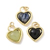 Natural Mixed Gemstone Pendants KK-P325-21G-1