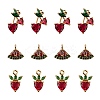 6Pcs Brass Micro Pave Colorful Cubic Zirconia Pendants KK-LS0001-39-2