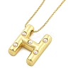 Brass & Plastic Pearl Letter Pendant Box Chain Necklaces for Women NJEW-U017-01G-08-2