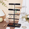 4-Tier Wood & Velvet Jewelry Towers Stands Jewelry Organizer Holder with Tray for Watch ODIS-WH0106-20EB-4