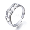 304 Stainless Steel Open Cuff Ring for Women RJEW-N040-45-1