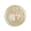 Golden Tone Crown Initial Wax Seal Brass Stamp Heads AJEW-A065-01U-1