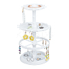 3-Tier Rotatable Round Acrylic Jewelry Display Tower with Tray EDIS-WH0015-13B-1