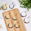 3 Pairs 3 Style Bohemia Glass & Acrylic Beaded Circle Ring Dangle Earrings EJEW-AN0002-95-7
