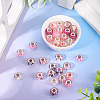 30Pcs Printed Transparent Resin European Beads RESI-TADJ0001-03C-4