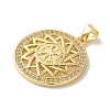 Rack Plating Brass Micro Pave Cubic Zirconia Pendants KK-P267-09G-2