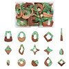 Fashewelry 30Pcs 15 Style Transparent Resin & Walnut Wood Pendants RESI-FW0001-02-2