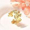 Flower 201 Stainless Steel Open Cuff Ring for Women LS-RJEW-A053-02D-G-1