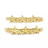 Brass Micro Pave Clear Cubic Zirconia Connector Charms KK-E068-VB075-1