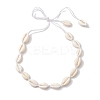 Bohemia Natural Cowrie Shell Beaded Necklaces NJEW-JN04784-03-4