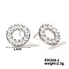 Copper Geometric Hollow Circle Stud Earrings Women Simple Zirconia Fashion Ear Jewelry OJ7270-1-1