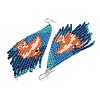 Boho Summper Beach Seed Bead Sea Animal Tassel Earrings LS-EJEW-Q380-02B-2