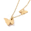 Ion Plating(IP) 304 Stainless Steel 3D Butterfly Pendant Necklace for Women NJEW-A004-27G-3